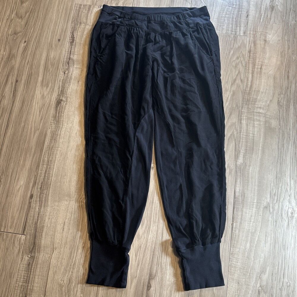 Splendid Made In USA Cotton Black Lightweight Joggers Pockets Size Medium